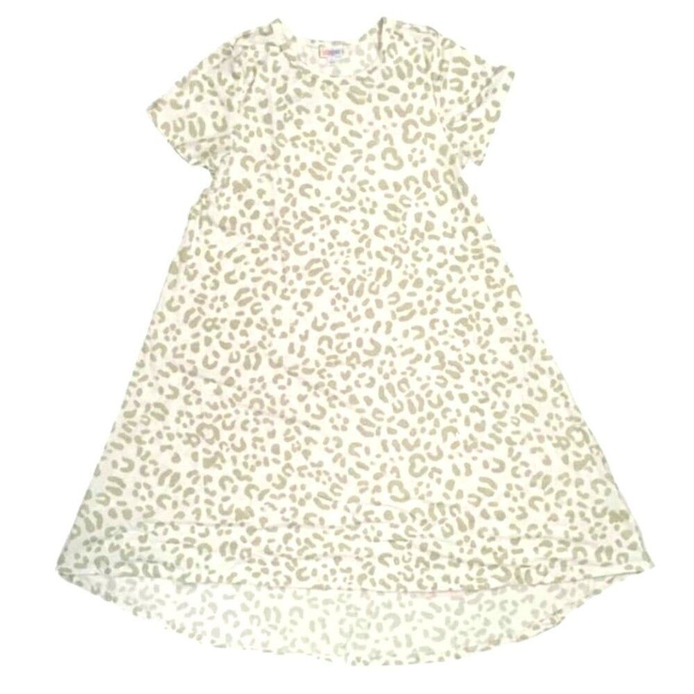 NEW LuLaRoe Carly 2XL Brown Cream‎ Animal Print Swing Dress High Low Flowy